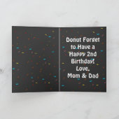 1e verjaardag Donut Thema 1 Jaar Gepersonaliseerd  Kaart (Binnen)