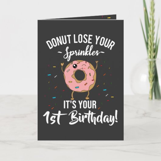1e verjaardag Donut thema 1 jaar oud gepersonalise Kaart (Voorkant)
