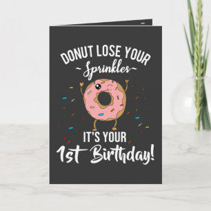 1e verjaardag Donut thema 1 jaar oud gepersonalise Kaart