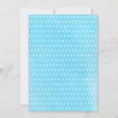 1e verjaardag doop blauw goud tekst polka dot kaart (Achterkant)