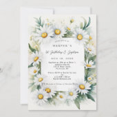 1e Verjaardag Doop Daisy bloemen Kaart (Voorkant)