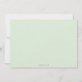 1e Verjaardag Doop Foto Groen Goud Custom Kaart (Achterkant)