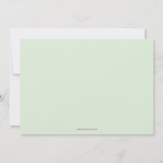 1e Verjaardag Doop Foto Groen Goud Custom Kaart (Achterkant)