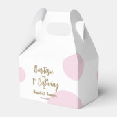 1e Verjaardag Doop Roze Baby Meisje feest Bedankdoosjes (Achterkant)