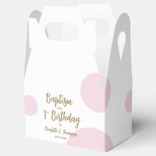 1e Verjaardag Doop Roze Baby Meisje feest Bedankdoosjes (Geopend)