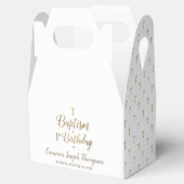 1e verjaardag doop witgouden baby bedankdoosjes (Geopend)