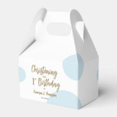 1e Verjaardag doopfeest Blauw baby jongen feest Bedankdoosjes (Achterkant)