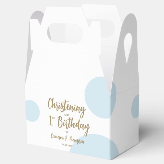 1e Verjaardag doopfeest Blauw baby jongen feest Bedankdoosjes (Geopend)