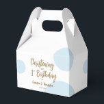 1e Verjaardag doopfeest Blauw baby jongen feest Bedankdoosjes<br><div class="desc">Vier de speciale dag van je kleintje met onze "1st Birthday Christening Blue Baby Boy Polka Dot Favor Box." Deze charmante gunst box heeft een schattig blauw stipontwerp, ideaal voor een baby boy's eerste verjaardags- en doopfeest. Ideaal voor het houden van kleine lekkernijen en koekjes voor uw gasten. Personaliseer het...</div>