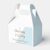 1e verjaardag doopsel blauwe baby jongen gunst doo bedankdoosjes (Voorkant Zijde)