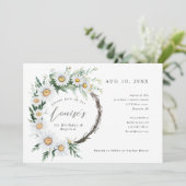 1e Verjaardag Doopsel madeliefjes krans Kaart (Staand voorkant)