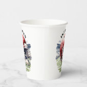 1e Verjaardag Down Football Papieren Bekers (Rechts)