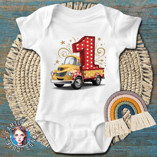 1e verjaardag dumptruck romper