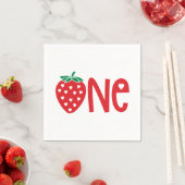 1e verjaardag één aardbei servet (Insitu)