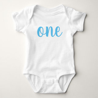 1e verjaardag één Baby Bodysuit Blue