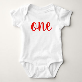 1e verjaardag één Baby Bodysuit rood