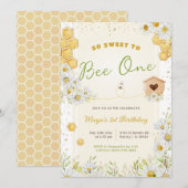 1e verjaardag: "Een bumblebee-meisjesfeest" Kaart (Voorkant / Achterkant)
