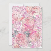 1e Verjaardag Een Bunny Roze Waterverf Bloemen Kaart (Achterkant)