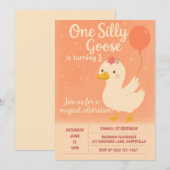 1e verjaardag - Een Gekke ganzenmeisje Kaart (Voorkant / Achterkant)