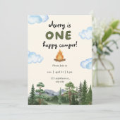 1e verjaardag een gelukkige camper uitnodiging (Staand voorkant)