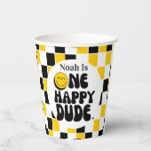 1e verjaardag een gelukkige kerel jongen verjaarda papieren bekers (Voorkant)