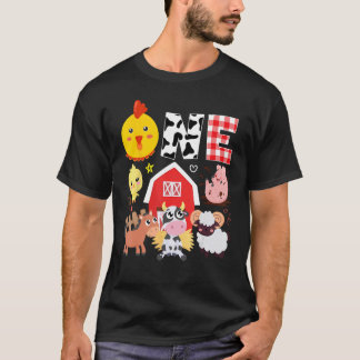 1e verjaardag één jaar oud Boerderij thema dieren  T-shirt