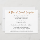 1e verjaardag - "Een jaar van liefde en gelach" Kaart (Achterkant)