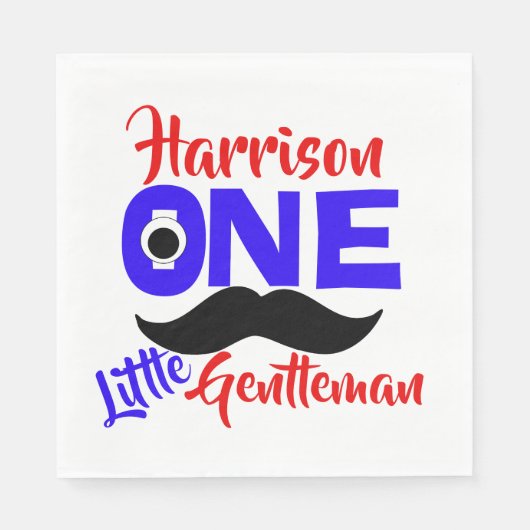 1e verjaardag Een kleine heer gepersonaliseerd Servet (Voorkant)