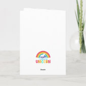 1e verjaardag eenhoorn feest kaart (Achterkant)