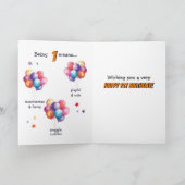 1e verjaardag eenhoorn feest kaart (Binnen)