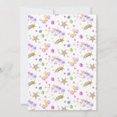 1e verjaardag eenhoorn met taart uitnodiging (Achterkant)