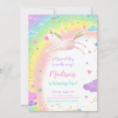 1e Verjaardag Eenhoorn Party Uitnodiging (Voorkant)