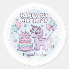 1e verjaardag eenhoorn sticker