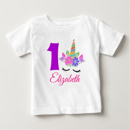 1e Verjaardag Eenhoorn Thema Baby T-shirt