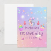 1e verjaardag eenhoorns cupcakes girly leuke kaart (Voorkant / Achterkant)