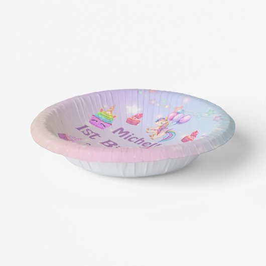 1e verjaardag eenhoorns cupcakes girly schattig ch papieren kommen (Gebogen)