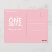 1e verjaardag eenvoudig onederful kleurrijke typog briefkaart (Achterkant)