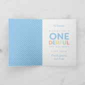 1e verjaardag eenvoudige , kleurrijke typografie kaart (Binnen)