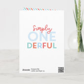 1e verjaardag eenvoudige , kleurrijke typografie kaart (Achterkant)