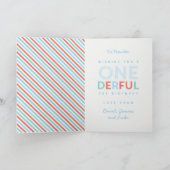 1e verjaardag eenvoudige , kleurrijke typografie kaart (Binnen)