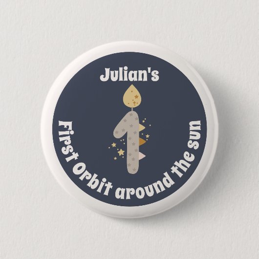 1e verjaardag - Eerste baan rond de zon Ronde Button 5,7 Cm (Voorkant)