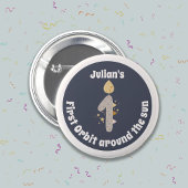 1e verjaardag - Eerste baan rond de zon Ronde Button 5,7 Cm