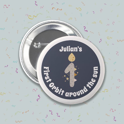 1e verjaardag - Eerste baan rond de zon Ronde Button 5,7 Cm
