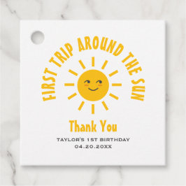 1e verjaardag Eerste reis rond de zon Bedankjes Labels