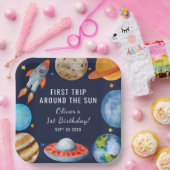 1e Verjaardag Eerste Reis Rond de Zon Papieren Bordje (Feest)