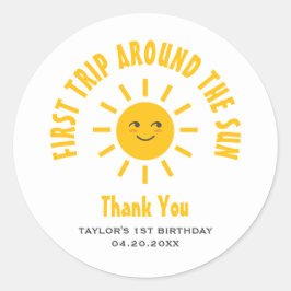 1e verjaardag Eerste reis rond de zon Ronde Sticker
