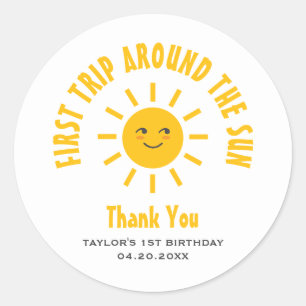 1e verjaardag Eerste reis rond de zon Ronde Sticker