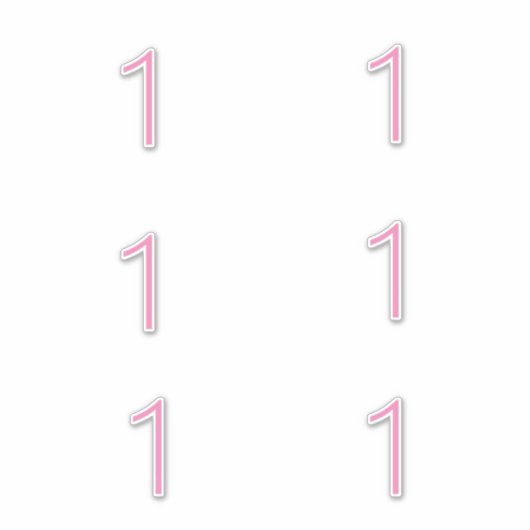 1e Verjaardag Eerste Roze Nummer Een Aangepaste Le Sticker (Voorkant)