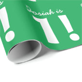 1e verjaardag Eigen naam KELLY GREEN Unisex Cadeaupapier (Rol Hoek)