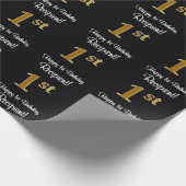 1e verjaardag: Elegant Luxurious Faux Gold Kijk # Cadeaupapier (Hoek)